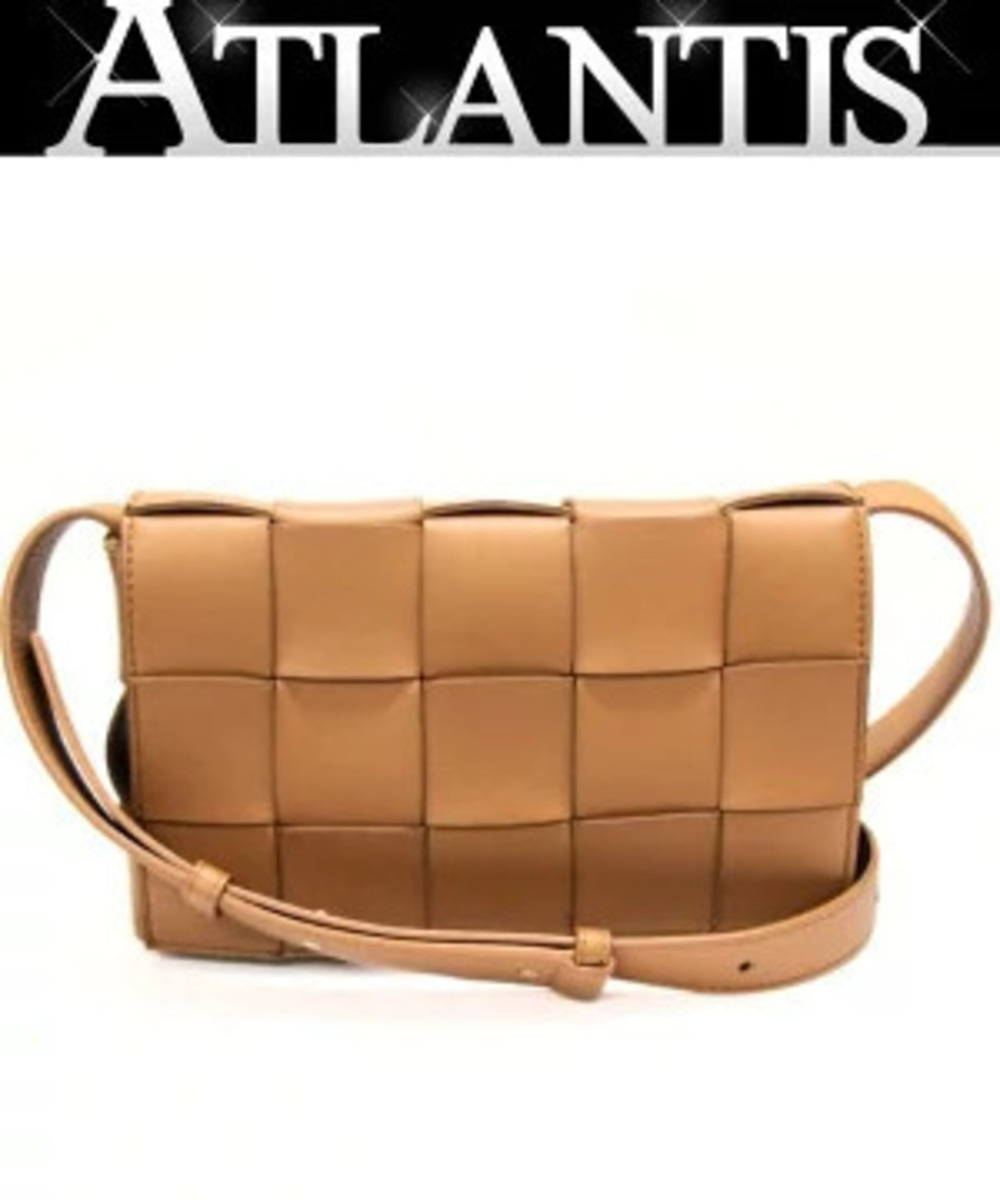 BOTTEGA VENETA Cassette Shoulder Bag Maxi Intrecciato Leather Brown